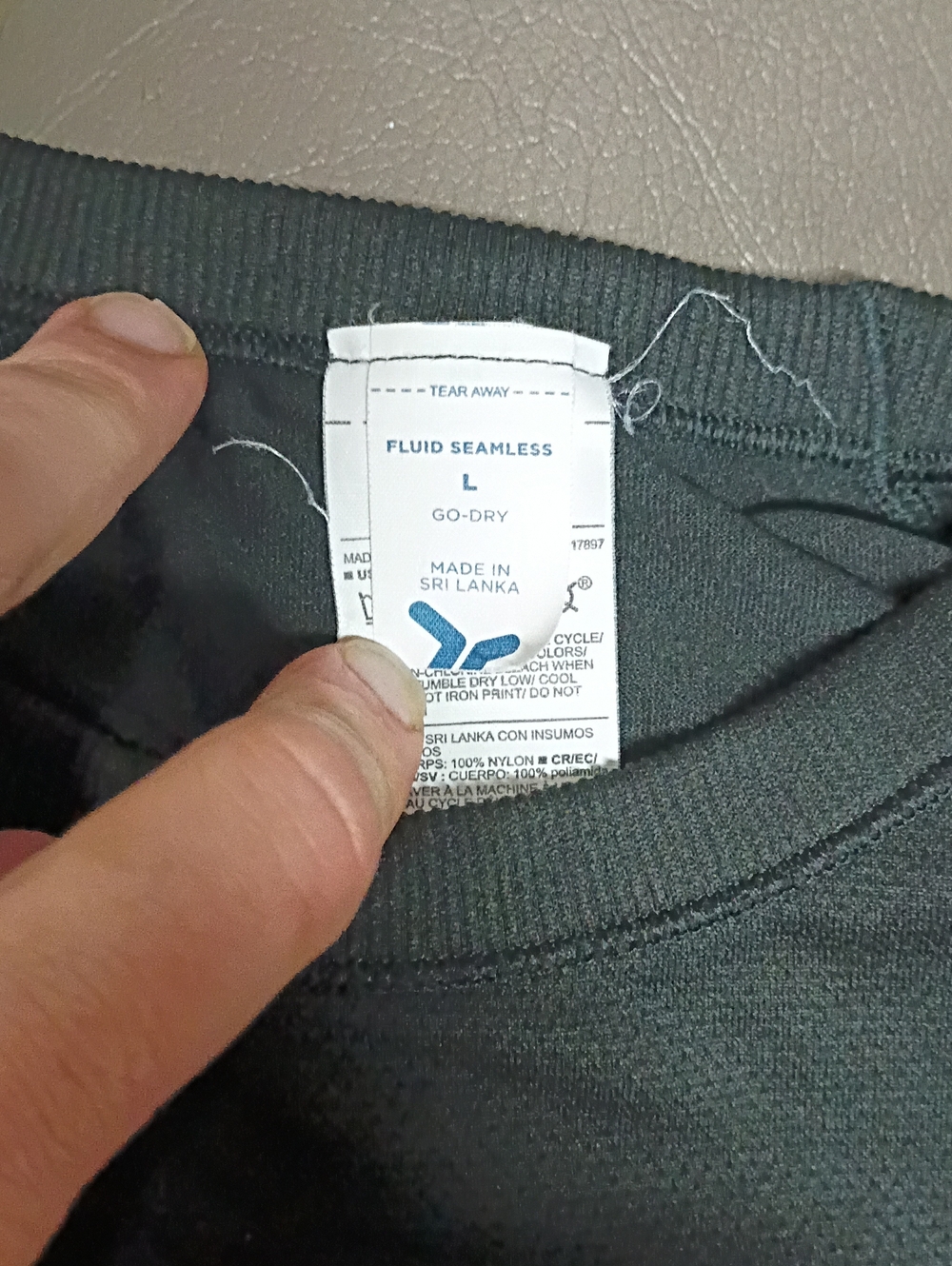 Gray Fluid Seamless Go-Dry Top - L